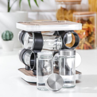 Набор для специй из стекла на подставке &laquo;Модерн&raquo;, 17,5&times;8&times;18 см, 90 мл, 4&times;9,5 см, 8 шт