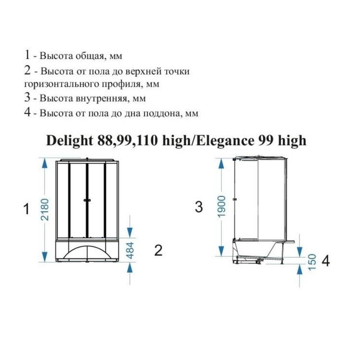 Душевая кабина Domani-Spa Delight Slim 99 high,черные стенки,прозрачное стекло, 90*90*218 см Душевая кабина Domani-Spa Delight Slim 99 high,черные стенки,прозрачное стекло, 90*90*218 см