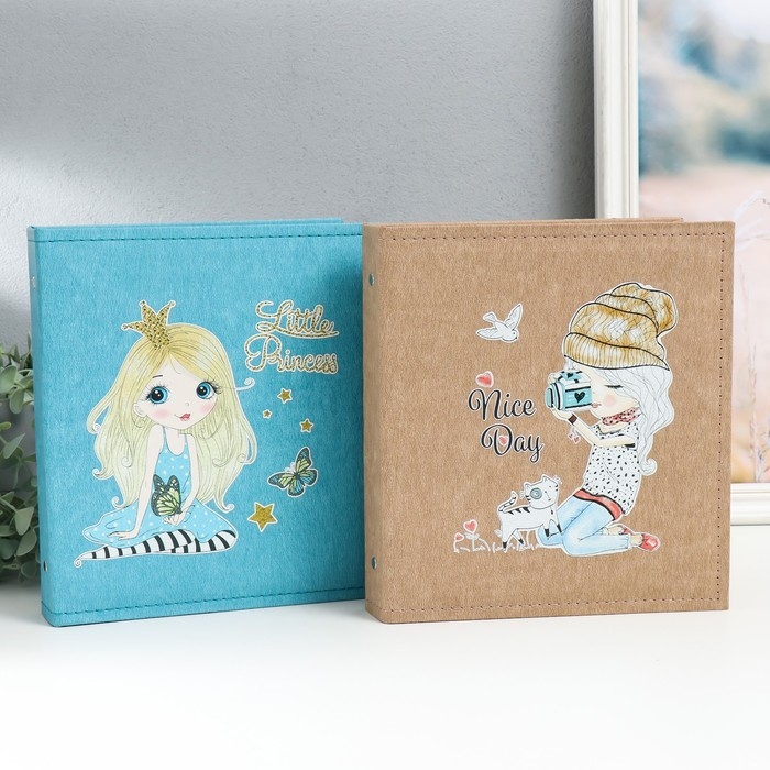 Фотоальбом на 120 фото 10х15 см "Маленькая модница" кожзам МИКС 26х23х3,8 см