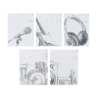 Тетрадь 48 листов в клетку MUSIC. BLACK&WHITE, обложка мелованный картон, пластизоль, блок 70 г/м2, МИКС Тетрадь 48 листов в клетку MUSIC. BLACK&WHITE, обложка мелованный картон, пластизоль, блок 70 г/м2, МИКС