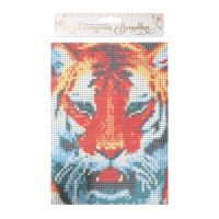 Алмазная мозаика с полным заполнением на холсте &laquo;Тигр&raquo;, 15 х 21 см