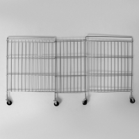 Корзина-накопитель складная, на колесах, 1 полка, 50&times;80&times;70см, цвет хром