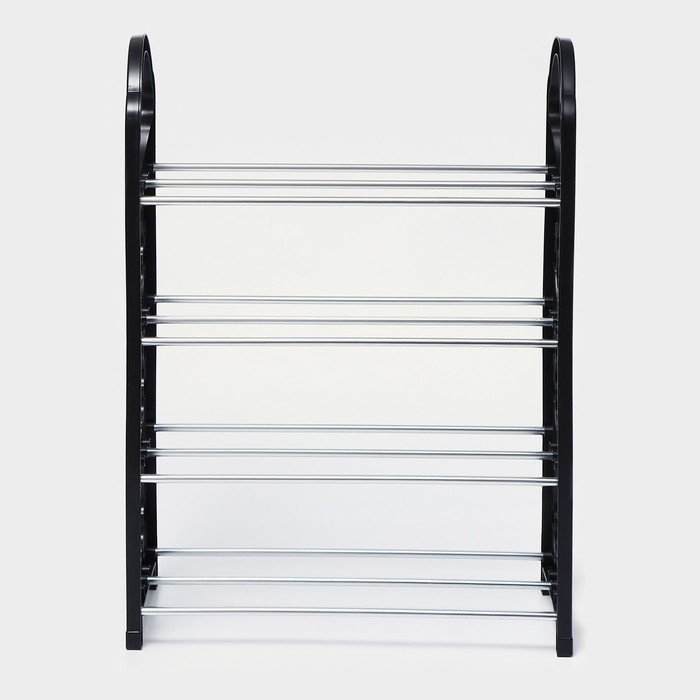 Обувница Доляна, 4 яруса, 42&times;19&times;58 см, цвет чёрный