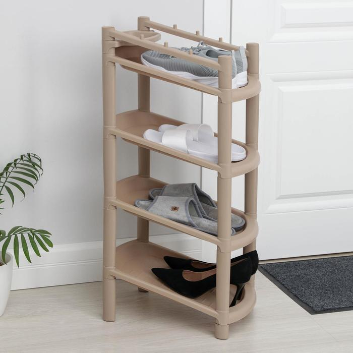 Этажерка для обуви 4-х ярусная &laquo;Узкая&raquo;, 41.5&times;25.5&times;81 см, цвет МИКС