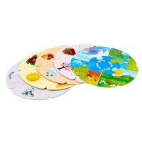 Пазлы-лото &laquo;Времена года&raquo;, двухсторонние, 5 пазлов, 30  деталей