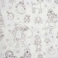 Скатерть новогодняя раскраска Доляна, детская, одноразовая, бумага, 120×180 см, белая Скатерть новогодняя раскраска Доляна, детская, одноразовая, бумага, 120×180 см, белая