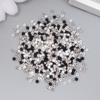 Бисер стекло 11/0 "Матовый. Меланж чёрно-белый" 10 гр Бисер стекло 11/0 "Матовый. Меланж чёрно-белый" 10 гр