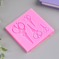 Молд силикон "Ножницы цирюльника" 4 предмета 1х8х8 см Молд силикон "Ножницы цирюльника" 4 предмета 1х8х8 см