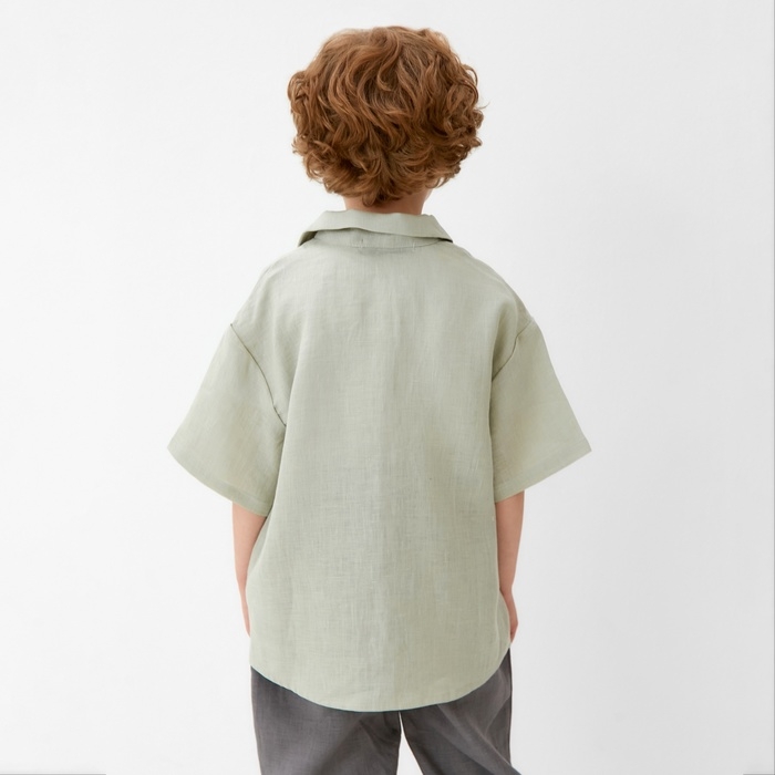 Рубашка для мальчика KAFTAN Linen, р. 34 (122-128), зеленый