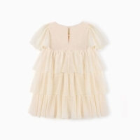 Платье для девочки MINAKU: PartyDress, цвет молочный, рост 122 см Платье для девочки MINAKU: PartyDress, цвет молочный, рост 122 см