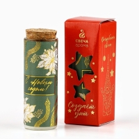 Свеча новогодняя &laquo;С новым годом&raquo;, на Новый год, аромат зеленый чай, 9 х 3,5 см