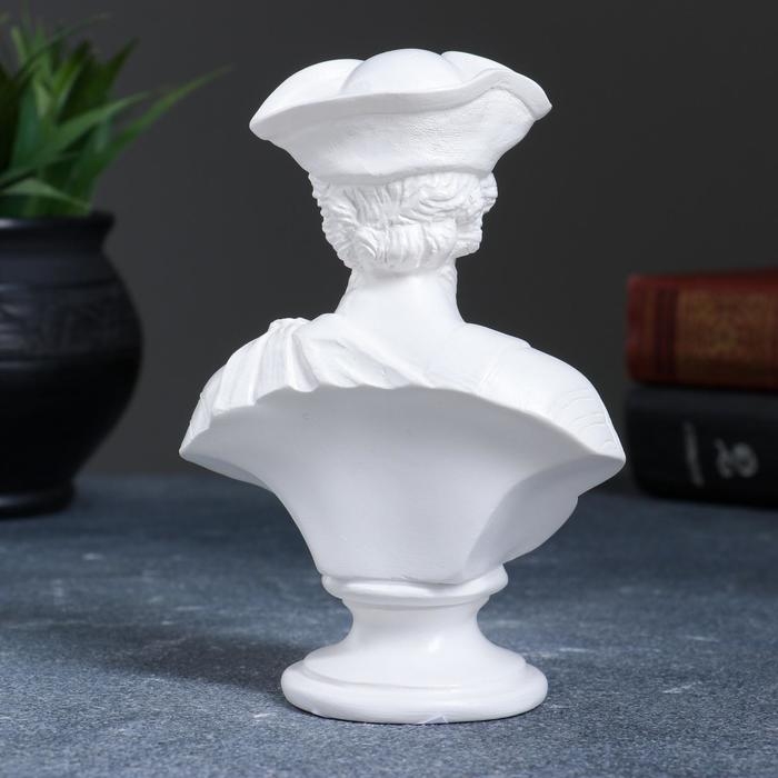 Бюст Бюст "Пётр I в треуголке" белый, 6х15см