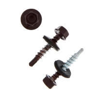 Саморезы кровельные ТУНДРА krep с буром 4.8x28 мм, темно-коричневый 1 кг Саморезы кровельные ТУНДРА krep с буром 4.8x28 мм, темно-коричневый 1 кг