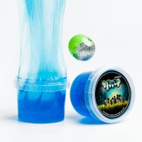 Слайм &laquo;Стекло&raquo; синий с капсулой серебро внутри, 90 г в банке, МИКС