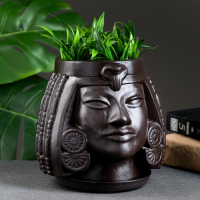 Горшок - органайзер "Клеопатра" черный, 1,6 л/ 16х17х15см Горшок - органайзер "Клеопатра" черный, 1,6 л/ 16х17х15см