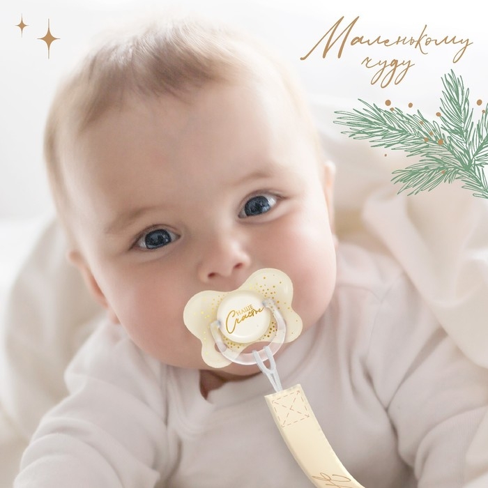 Соска - пустышка силиконовая новогодняя «Счастье», ортодонтическая, от 6 мес., в контейнере Соска - пустышка силиконовая новогодняя «Счастье», ортодонтическая, от 6 мес., в контейнере