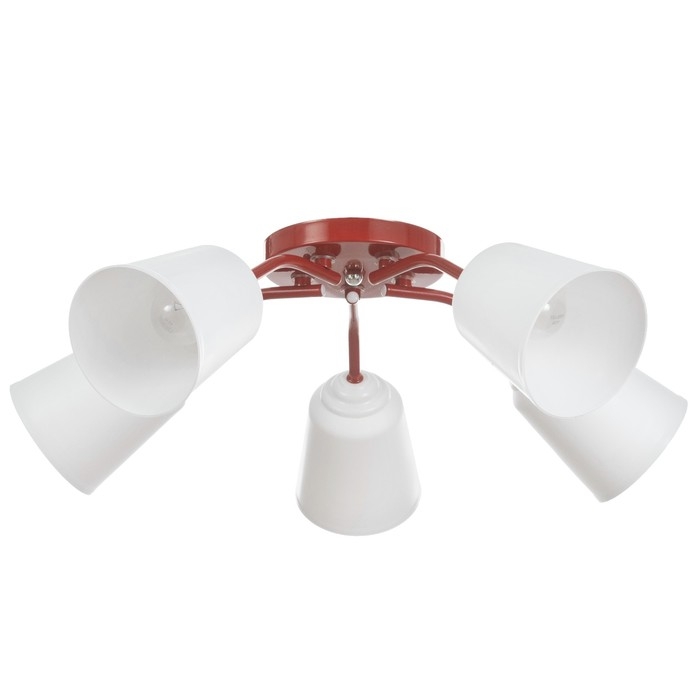 Люстра Люстра "Онлайн" (цил.) 5х15Вт Е27 МОДЕЛЬ:BR 00287 красный 52х52х15см