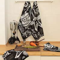 Набор кухонных полотенец Доляна Rock'n'roll 35х60см-4шт, 100% хл