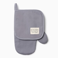 Набор кухонный Этель Kitchen, цвет синий, варежка-прихватка 18х29 см, прихватка 19х19 см