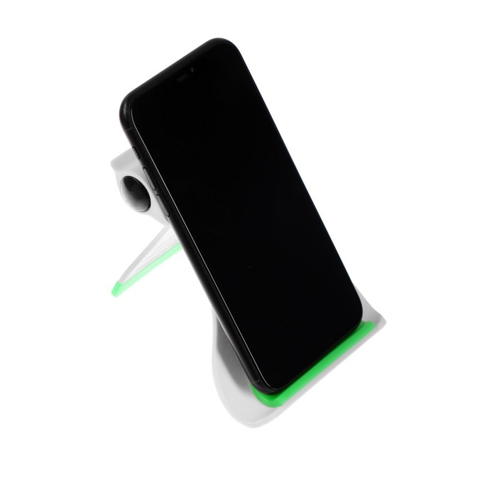 Подставка для телефона LuazON, складная, усиленная, регулируемая высота, бело/зелёная