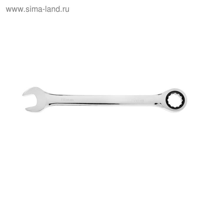 Ключ комбинированный трещоточный ТУНДРА, CrV, полированный, 72 зуба, 19 мм