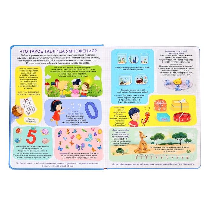 Книжка с окошками &laquo;Занимательная таблица умножения&raquo;, 110 окошек