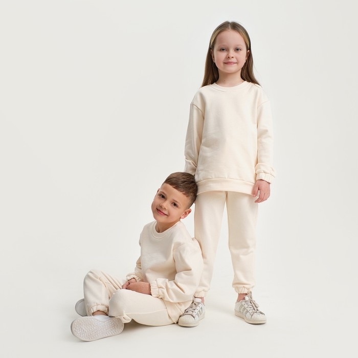 Костюм детский (свитшот, брюки) KAFTAN "Basic line", размер 34 (122-128), цвет бежевый