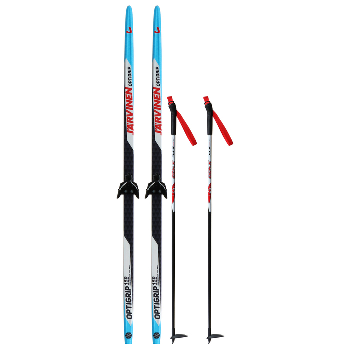 Комплект лыжный: пластиковые лыжи 150 см без насечек, стеклопластиковые палки 110 см, крепления NN75 мм, цвета МИКС Комплект лыжный: пластиковые лыжи 150 см без насечек, стеклопластиковые палки 110 см, крепления NN75 мм, цвета МИКС