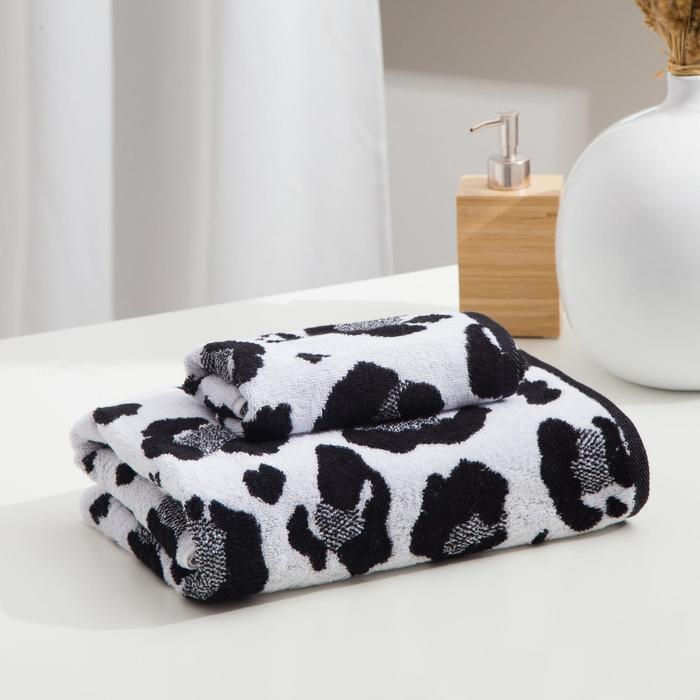 Полотенце махровое Этель ЧБ «Снежный барс», пестроткань, 70х130 см Полотенце махровое Этель ЧБ «Снежный барс», пестроткань, 70х130 см