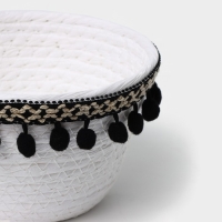 Корзина для хранения LaDо́m &laquo;Мокко&raquo;, плетёная, ручной работы, 16,5&times;16,5&times;9 см, цвет белый