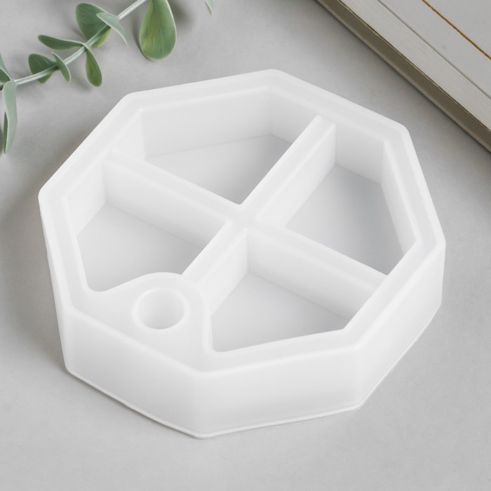 Молд силикон "Шкатулка многогранник - средний ярус" 10,5х10,5х2,7 см