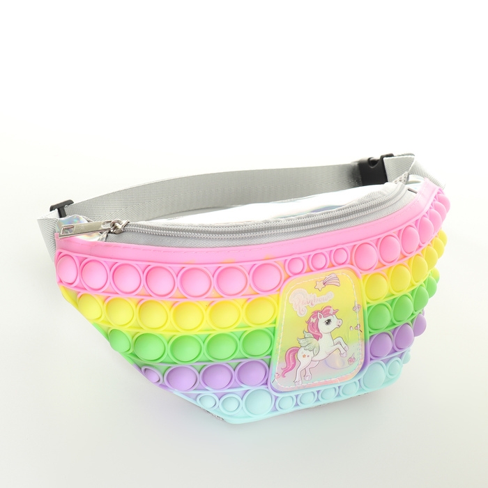 Сумка поясная детская на молнии &laquo;Выбражулька&raquo;, pop it, цвет разноцветный