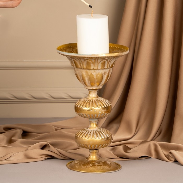 Подсвечник металл &laquo;Ярусы&raquo; для одной свечи 16 х 16 х 25 см