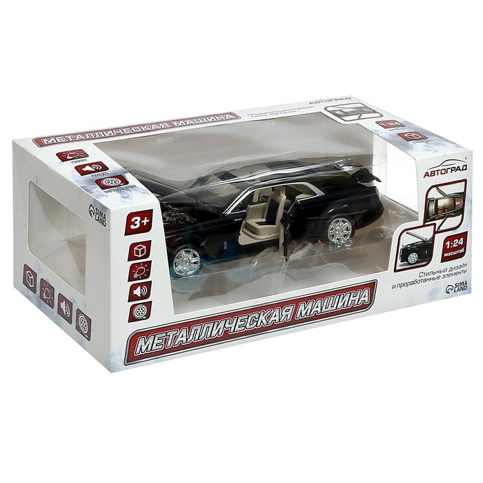 Машина металлическая «Купе», 1:24, открываются двери, капот, багажник, инерция, цвет чёрный Машина металлическая «Купе», 1:24, открываются двери, капот, багажник, инерция, цвет чёрный