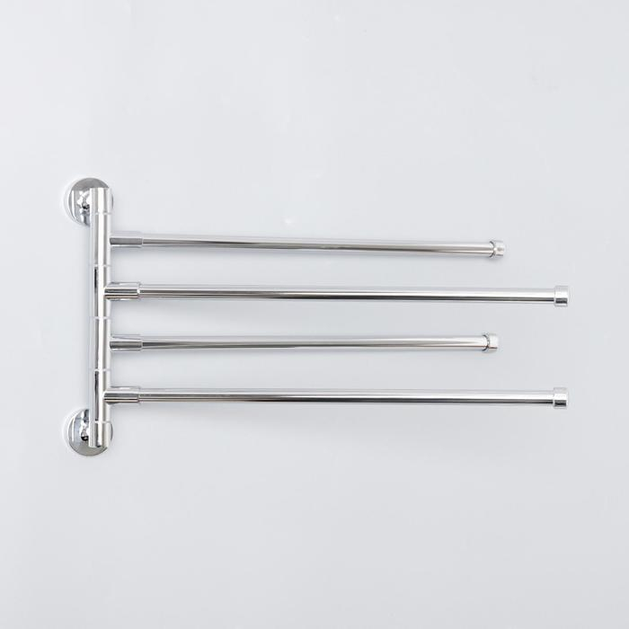 Держатель для полотенец с 4-мя поворотными панелями, Accoona A121-4, цвет хром