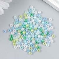 Бисер стекло 6/0 "Зелёно-голубой меланж" 10 гр Бисер стекло 6/0 "Зелёно-голубой меланж" 10 гр