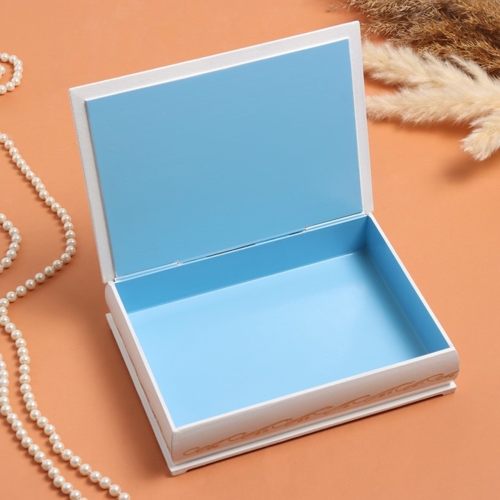 Шкатулка &laquo;Ветка розы&raquo;, белая, 16 &times; 22 см, лаковая миниатюра