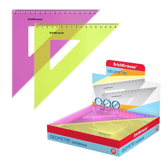 Треугольник 16 см ErichKrause Треугольник 16 см ErichKrause "Neon", 45°, микс