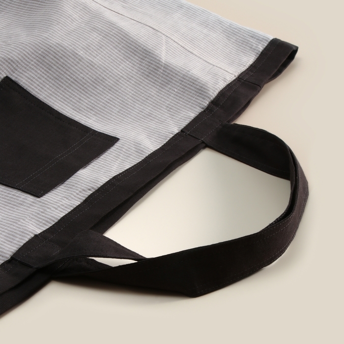 Сумка из льна двухсторонняя SL HOME "Linear bag" 67х35см,50%лён,50%хл, 180г/м2