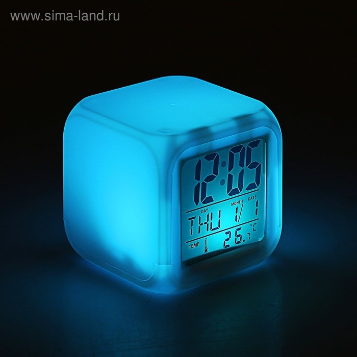 Часы - будильник Luazon LB-03, дата, температура, белый Часы - будильник Luazon LB-03, дата, температура, белый