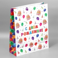 Пакет подарочный ламинированный, упаковка, &laquo;С днём рождения!&raquo;, 40 х 49 х 15 см