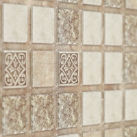 Панель ПВХ Мозаика коричневая с узорами 960х480 мм Панель ПВХ Мозаика коричневая с узорами 960х480 мм