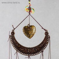 Музыка ветра металл, пластик "Ожерелье и сердце" 4 трубки 5 колокольчиков 54 см Музыка ветра металл, пластик "Ожерелье и сердце" 4 трубки 5 колокольчиков 54 см