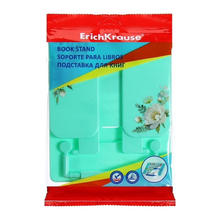 Подставка для книг ErichKrause Подставка для книг ErichKrause "Pastel Bloom", пластиковая, зеленая