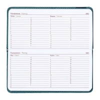 Еженедельник датир 2025г 170х88мм тв обл/пор иск кож 64л ESCALADA,бл тис,бл 70, синий Еженедельник датир 2025г 170х88мм тв обл/пор иск кож 64л ESCALADA,бл тис,бл 70, синий