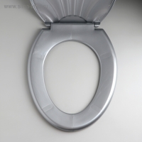Сиденье для унитаза &laquo;Ракушка&raquo;, 44,5&times;37 см, с крышкой, серебристый перламутр