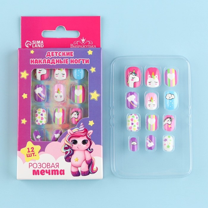Детские накладные ногти &laquo;Розовая мечта&raquo;, 12 шт