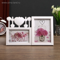 Фоторамка пластик на 2 фото 10х15, 13х18 см "Сердечки на ниточках" белая 20,5х33х2 см Фоторамка пластик на 2 фото 10х15, 13х18 см "Сердечки на ниточках" белая 20,5х33х2 см