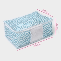 Кофр для хранения вещей Доляна «Лагуна» с ПВХ-окном, 45×30×20 см, цвет бирюзовый Кофр для хранения вещей Доляна «Лагуна» с ПВХ-окном, 45×30×20 см, цвет бирюзовый