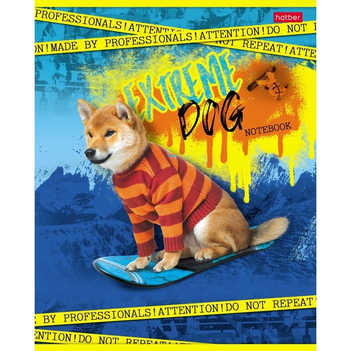 Тетрадь 40 листов, в клетку Тетрадь 40 листов, в клетку "Собачий драйв", обложка мелованный картон, блок офсет 65г/м2, 5 видов